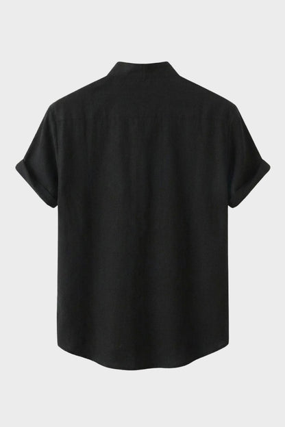 Herren Sommerhemd – Stand-Collar – Detail-Ansicht