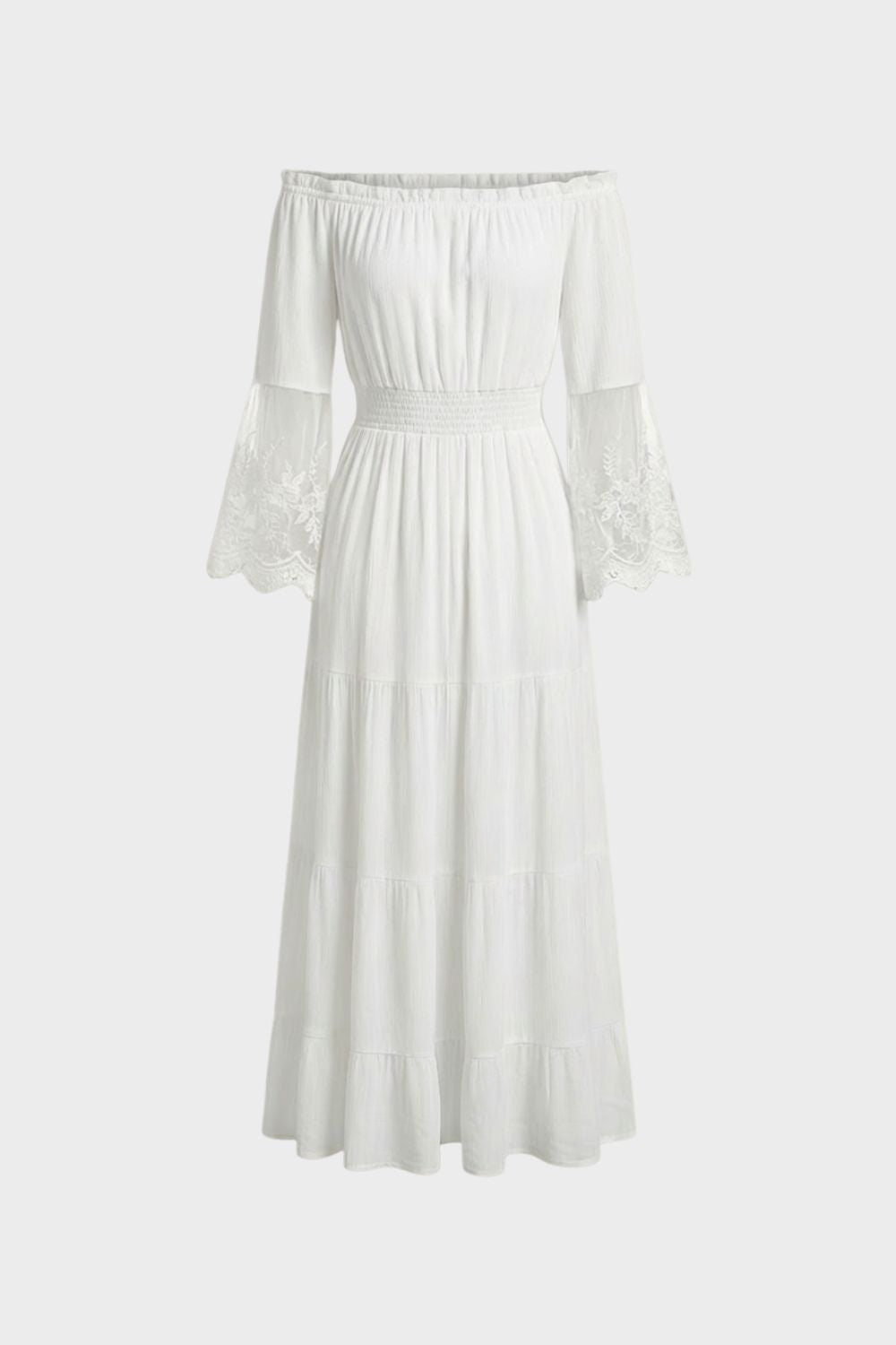 Damen Boho Maxikleid – Off-Shoulder – Hauptansicht