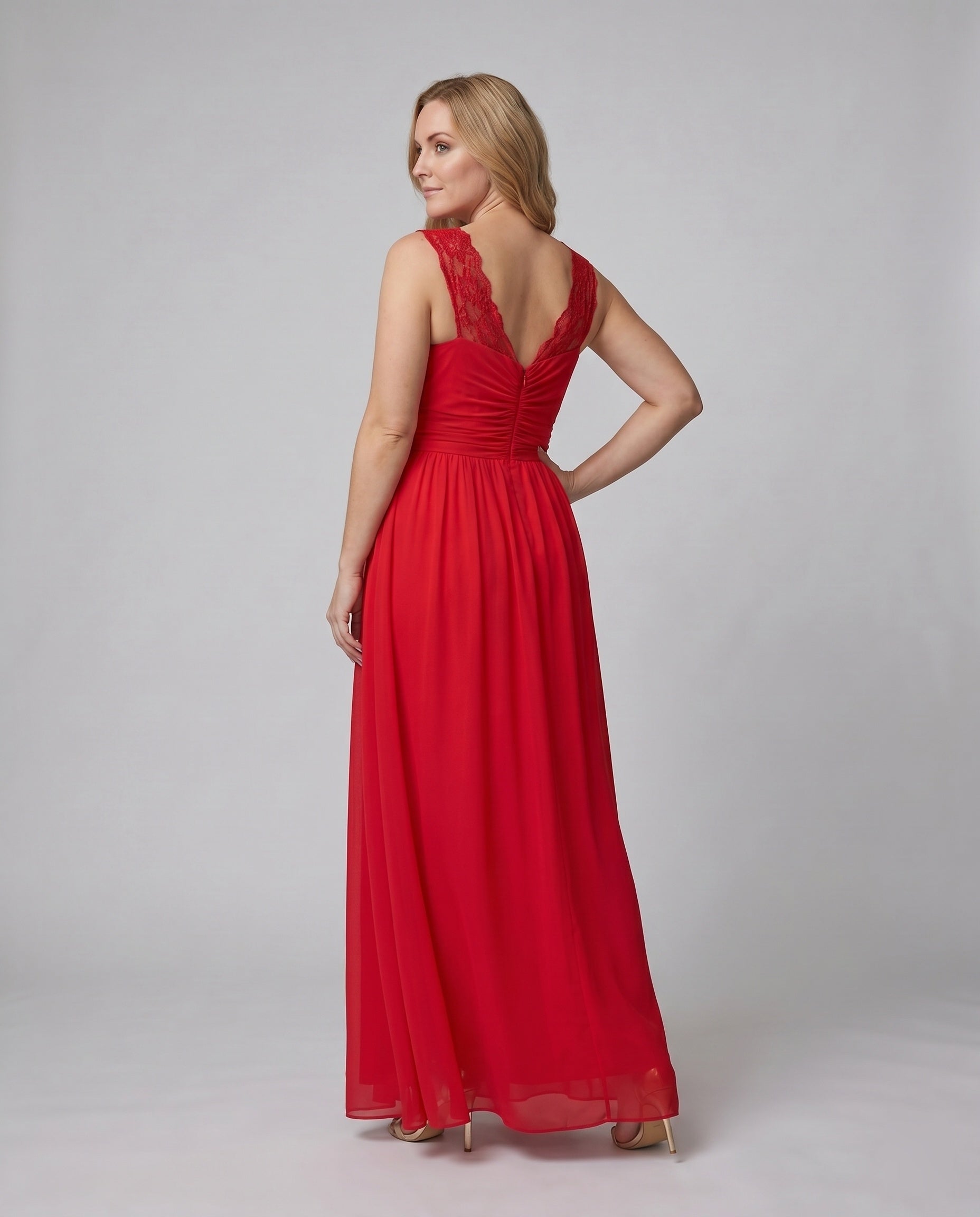 Damen Abendkleid | V-Ausschnitt Elegant – Sicht von oben
