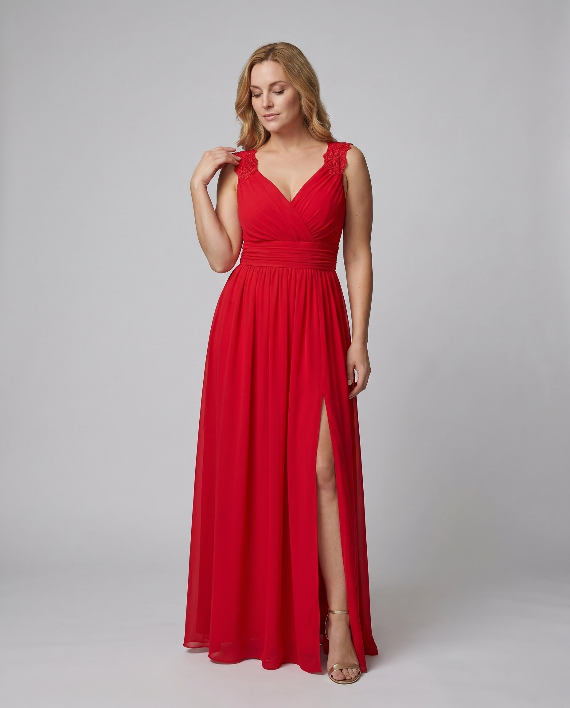 Damen Abendkleid | V-Ausschnitt Elegant – Hauptansicht