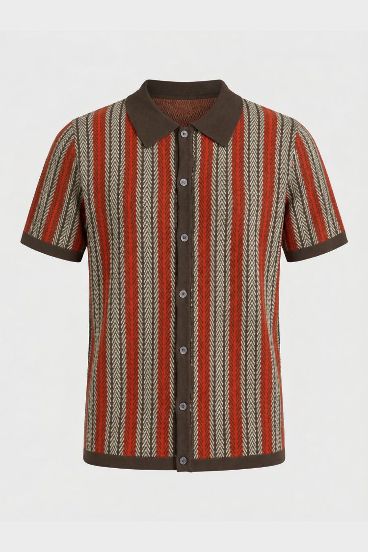 Herren Strick Polo | Jacquard