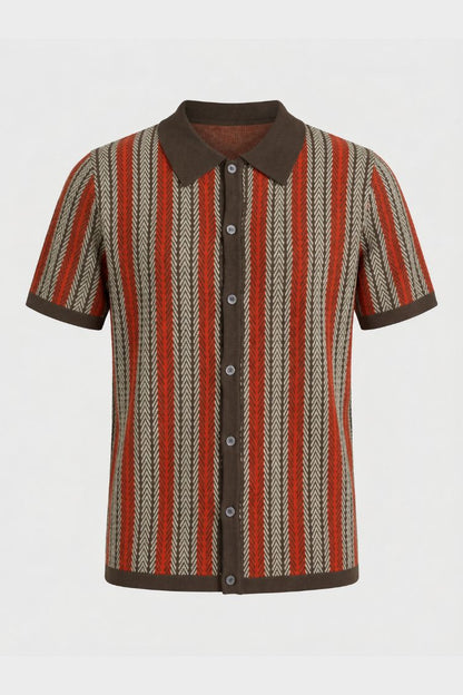 Herren Strick Polo | Jacquard