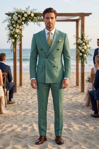 Herren Anzüge – Zweiteiliger Anzug mit Doppelreiher-Sechs-Knopf-Blazer und moderner Passform für Partys & Abendveranstaltungen