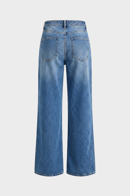 Damen Wide-Leg Jeans – Mid-Wash – Profil-Ansicht