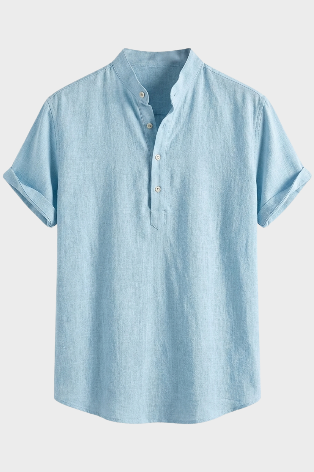 Herren Leinenhemd | Kurzarm Henley