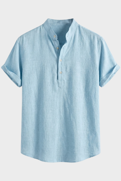 Herren Leinenhemd | Kurzarm Henley