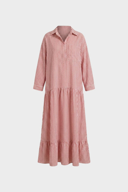 Damen Streifen Maxikleid | Boho – Hauptansicht