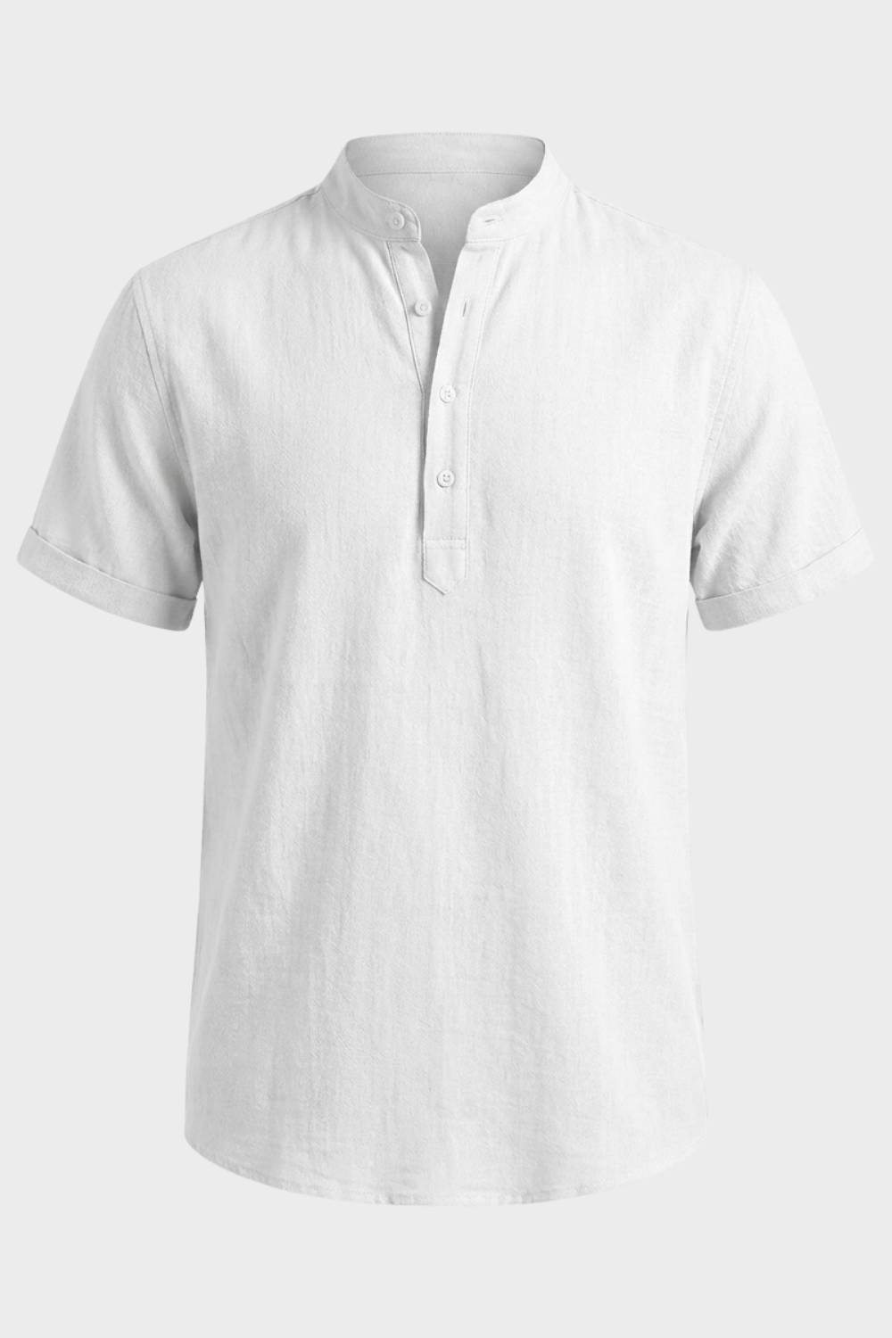 Herren Leinenhemd | Kurzarm Henley
