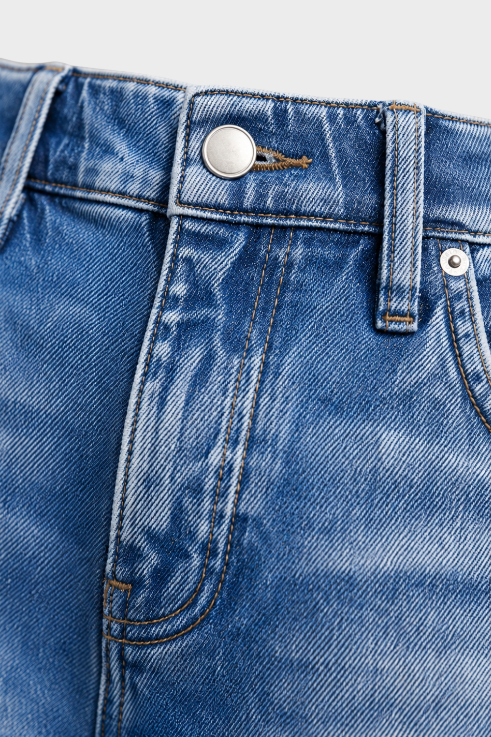 Damen Wide-Leg Jeans – Mid-Wash – Detail-Ansicht