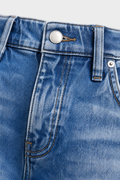 Damen Wide-Leg Jeans – Mid-Wash – Detail-Ansicht