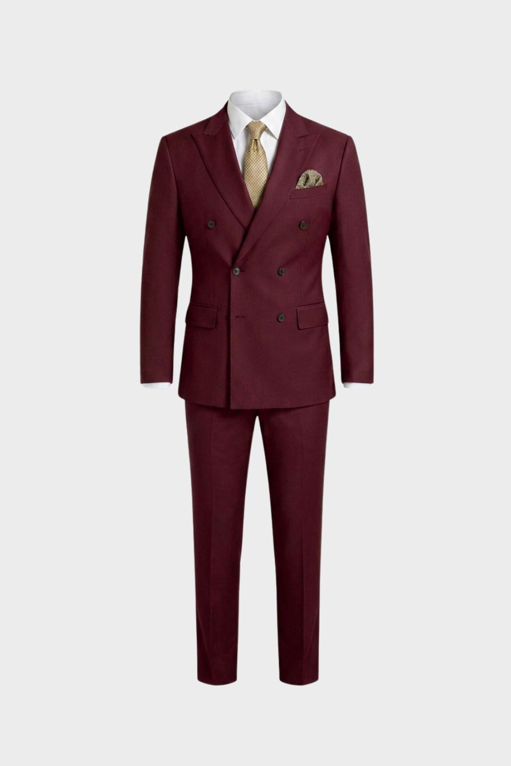 Herren Anzüge – Zweiteiliger Anzug mit Doppelreiher-Sechs-Knopf-Blazer und moderner Passform für Partys & Abendveranstaltungen