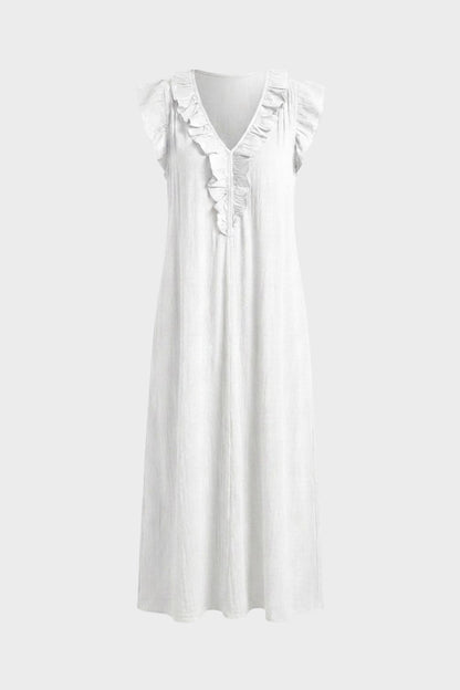 Damen Volant Midikleid | Sommer – Rückansicht