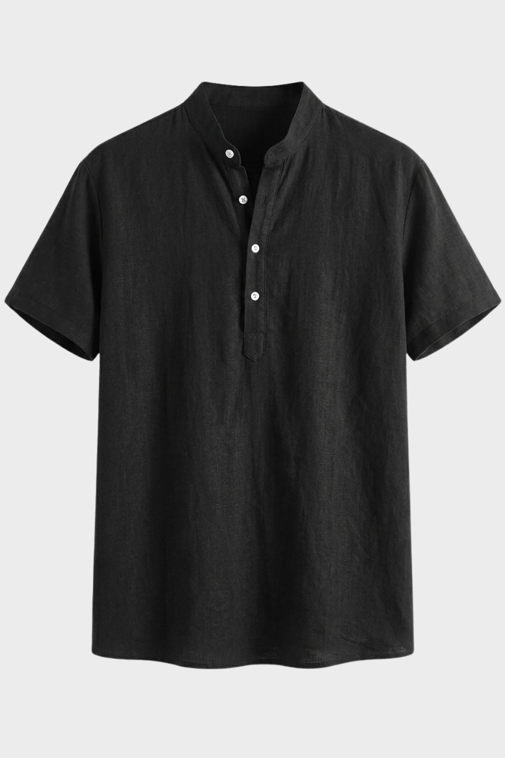 Herren Leinenhemd | Kurzarm Henley