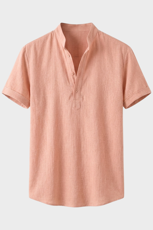 Herren Leinenhemd – Kurzarm Henley – Hauptansicht