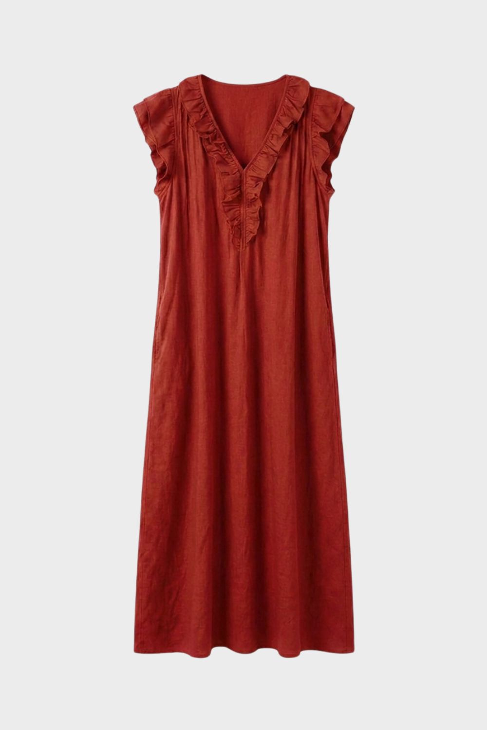 Damen Volant Midikleid | Sommer – Material-Detail