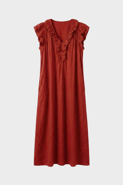 Damen Volant Midikleid | Sommer – Material-Detail