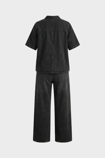 Damen Casual Set | V-Ausschnitt und Hose – Detail-Ansicht