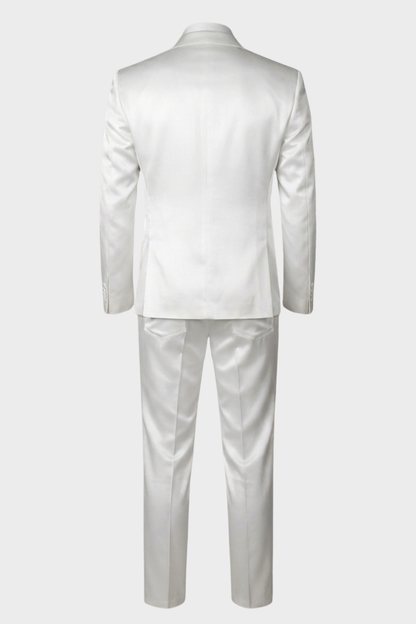 Glänzender 3-teiliger Herrenanzug Slim Fit – Bräutigam Satin-Look