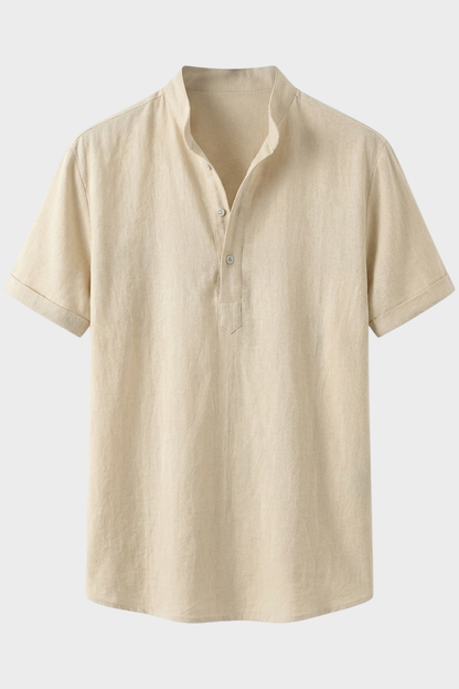 Herren Leinenhemd | Kurzarm Henley