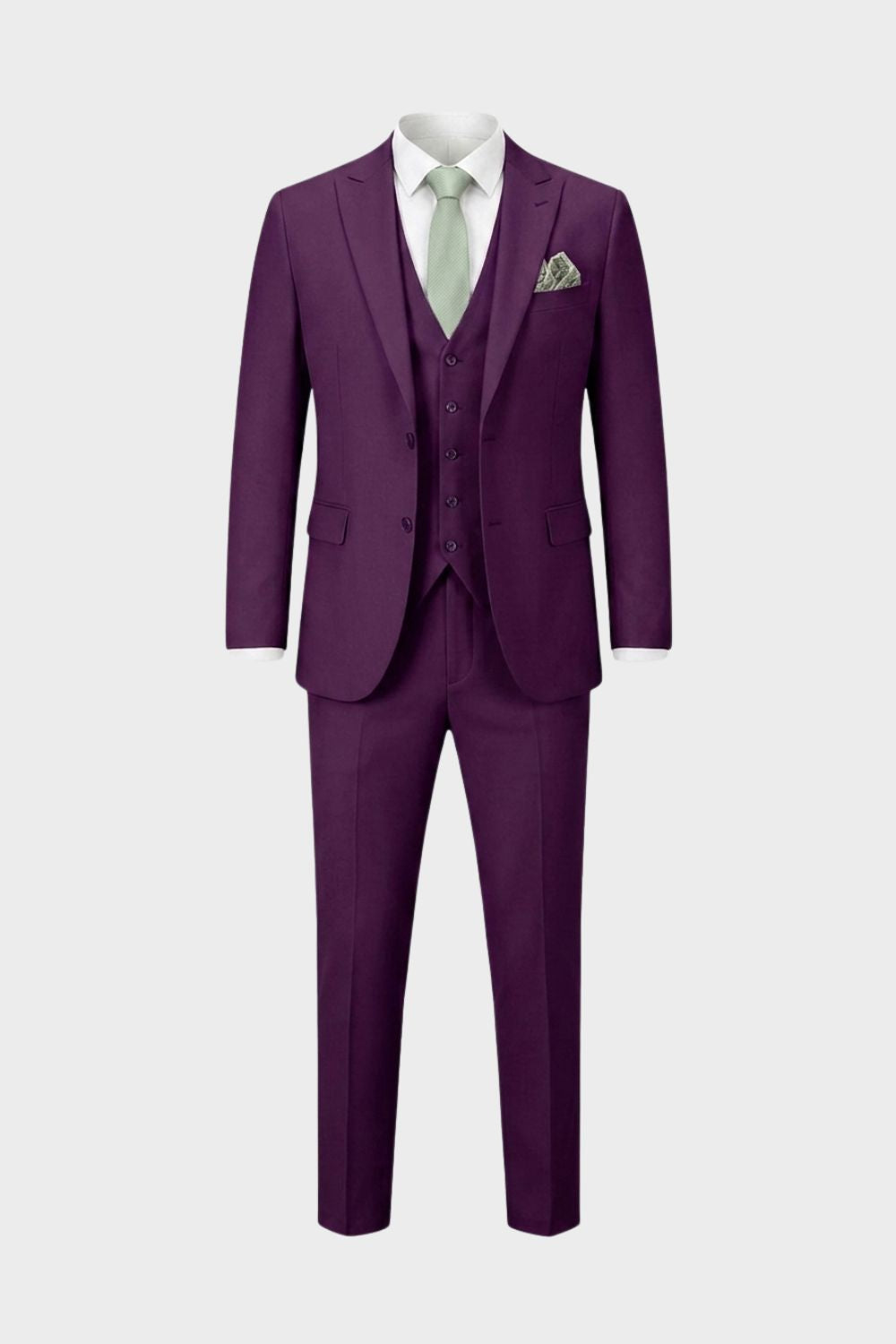 Herren Anzüge – Dreiteiliger Ein-Knopf-Anzug mit Weste und schlanker Silhouette für Hochzeiten & formelle Zeremonien