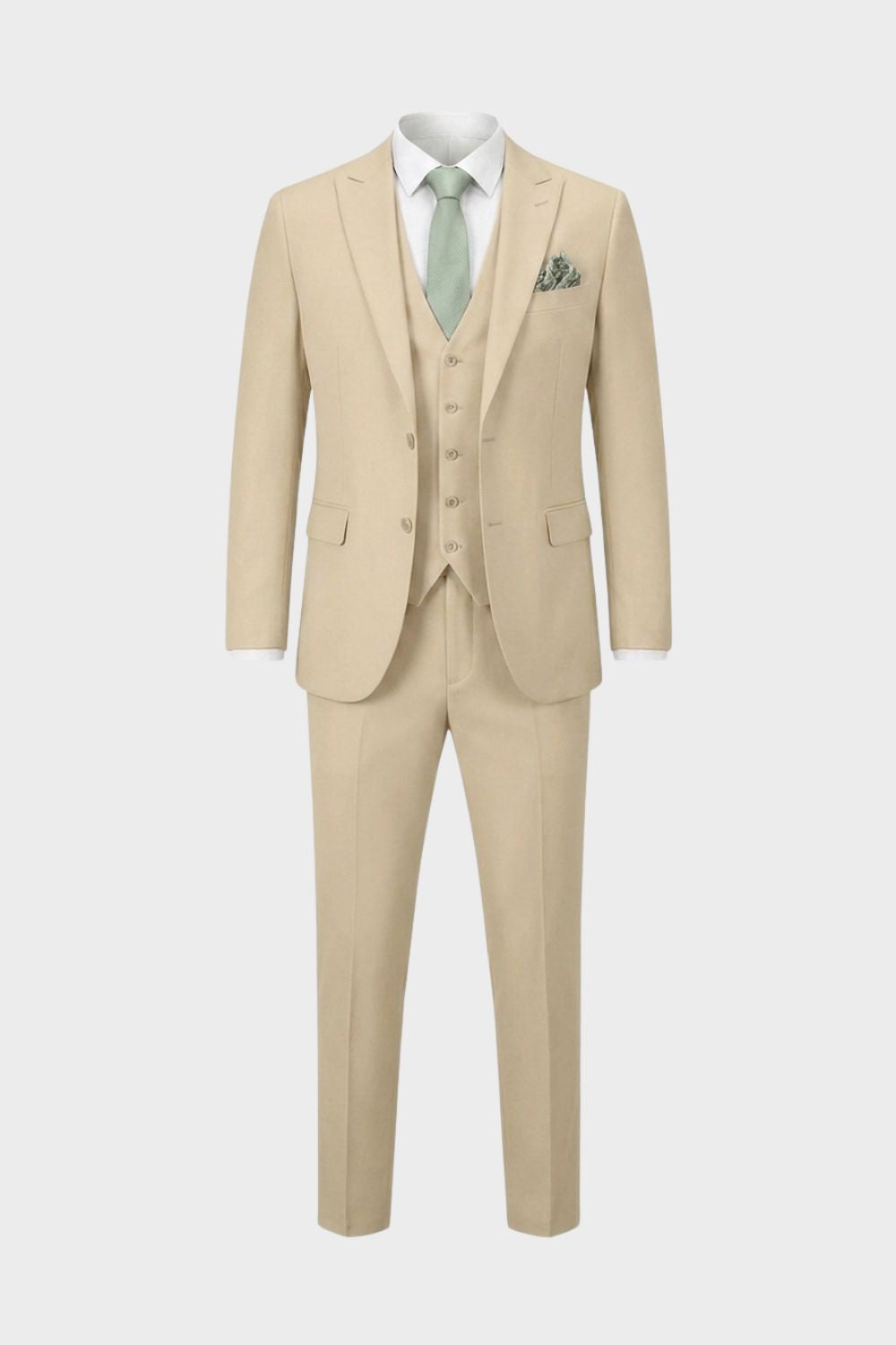 Herren Anzüge – Dreiteiliger Ein-Knopf-Anzug mit Weste und schlanker Silhouette für Hochzeiten & formelle Zeremonien