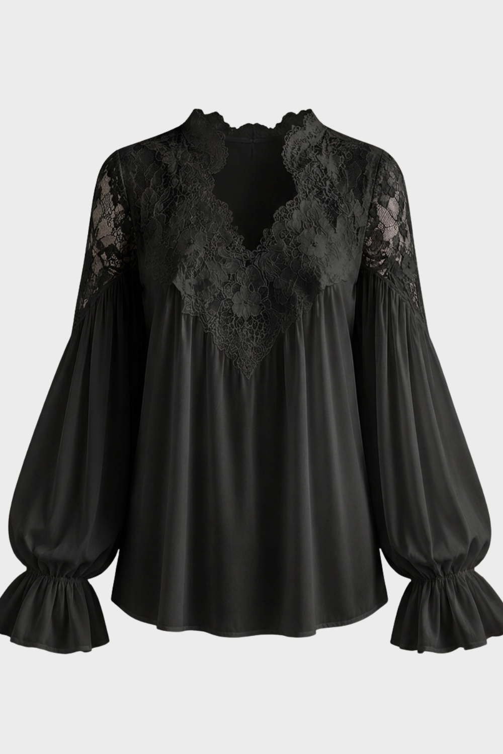 Damen Spitze Bluse | Ballonärmel