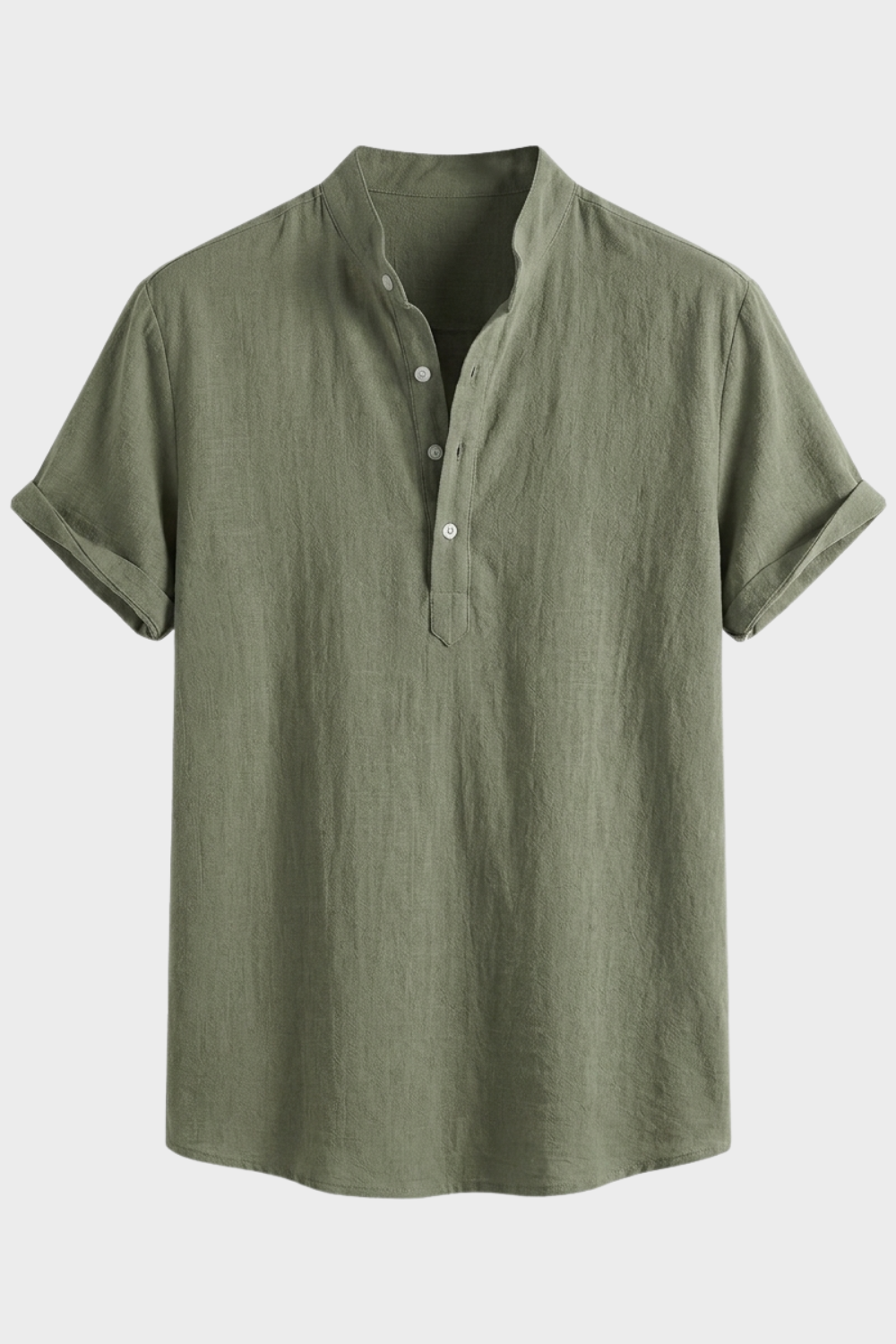 Herren Leinenhemd | Kurzarm Henley
