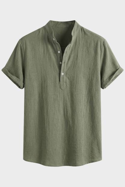 Herren Leinenhemd | Kurzarm Henley