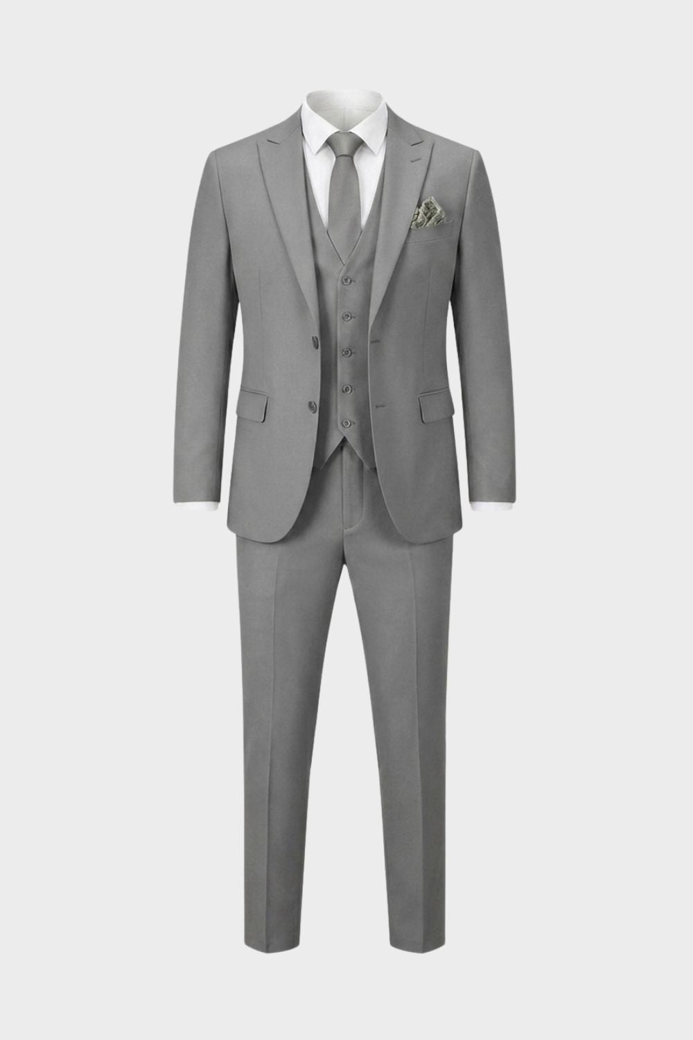 Herren Anzüge – Dreiteiliger Ein-Knopf-Anzug mit Weste und schlanker Silhouette für Hochzeiten & formelle Zeremonien