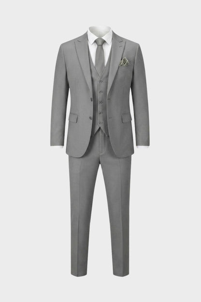 Herren Anzüge – Dreiteiliger Ein-Knopf-Anzug mit Weste und schlanker Silhouette für Hochzeiten & formelle Zeremonien