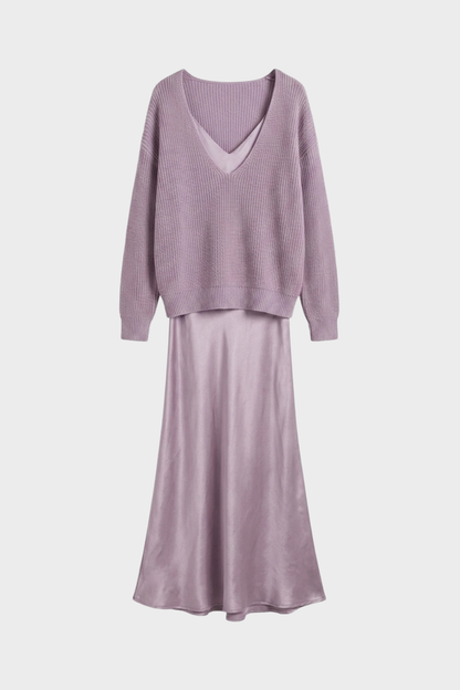 Damen Satin Midikleid | Twin-Set