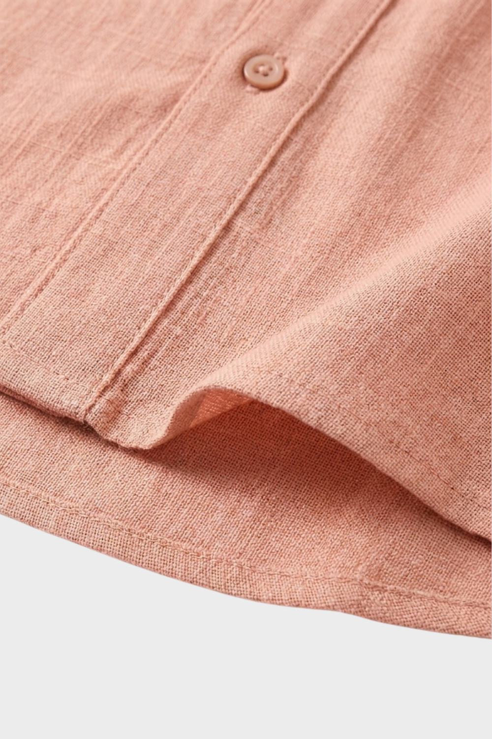 Herren Leinenhemd – Kurzarm Henley – Detail-Ansicht