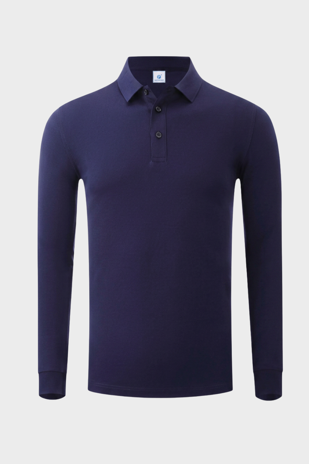 Herren Poloshirt Langarm mit Knopfleiste