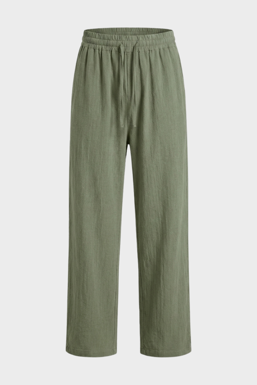 Herren Leinenhose mit Gummibund und Kordelzug