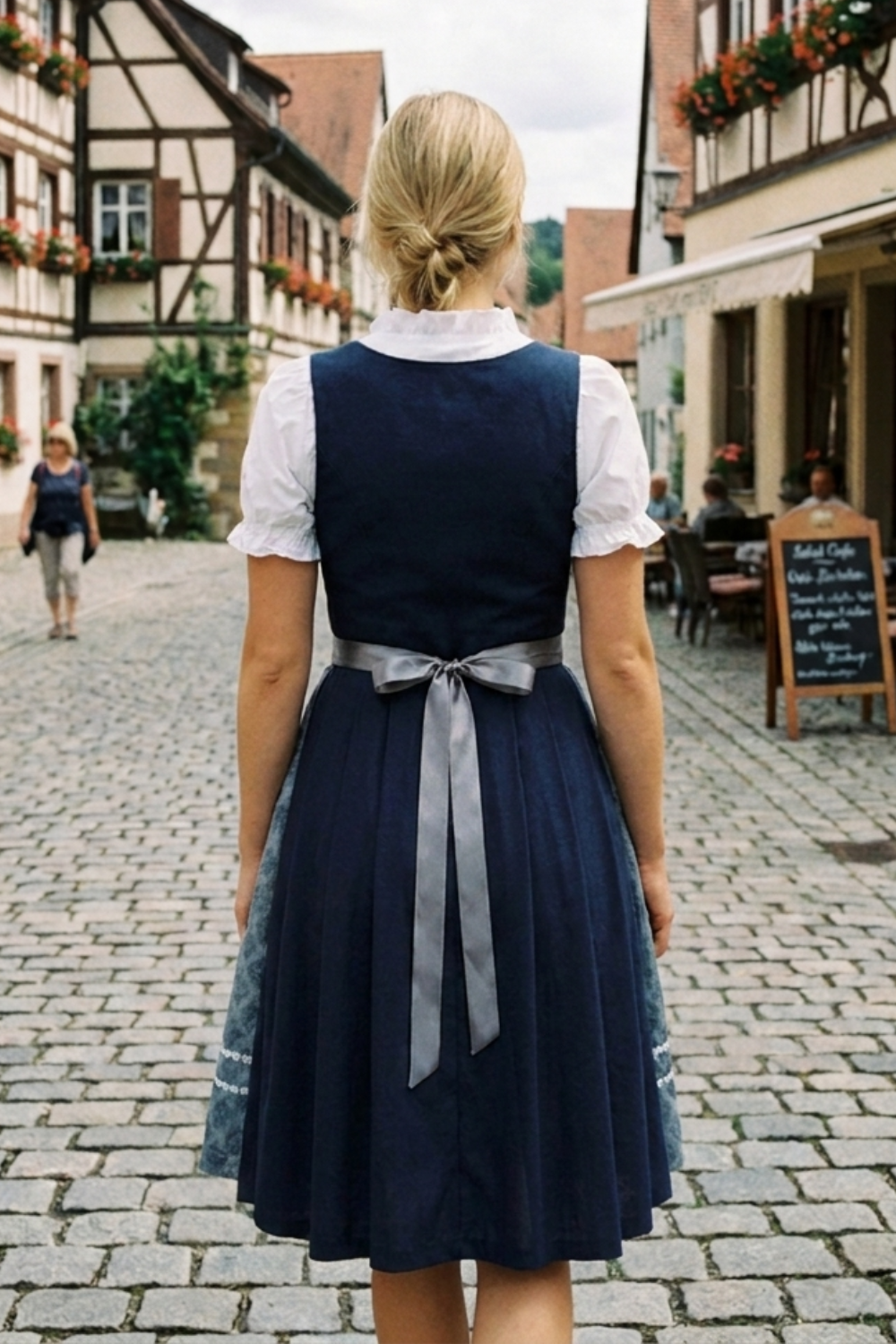 Damen Dirndlkleid | Schnürdetail & Kontrastschürze