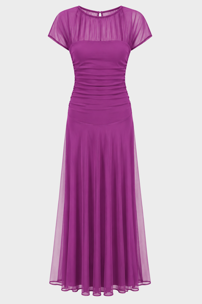 Damen Tüll Maxikleid – Cocktail – Rückansicht