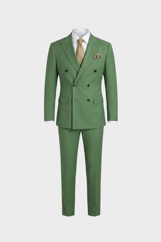 Herren Anzüge – Zweiteiliger Anzug mit Doppelreiher-Sechs-Knopf-Blazer und moderner Passform für Partys & Abendveranstaltungen