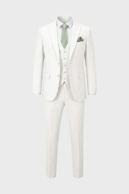 Herren Anzüge – Dreiteiliger Ein-Knopf-Anzug mit Weste und schlanker Silhouette für Hochzeiten & formelle Zeremonien
