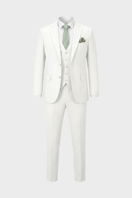Herren Anzüge – Dreiteiliger Ein-Knopf-Anzug mit Weste und schlanker Silhouette für Hochzeiten & formelle Zeremonien