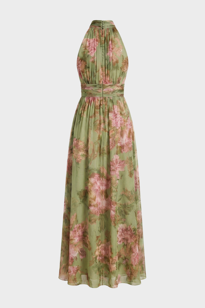 Damen Blumen Maxikleid | Neckholder