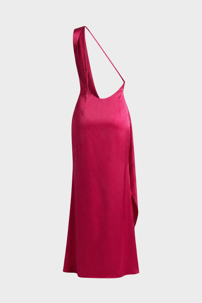 Damen One-Shoulder Kleid | Schlitz