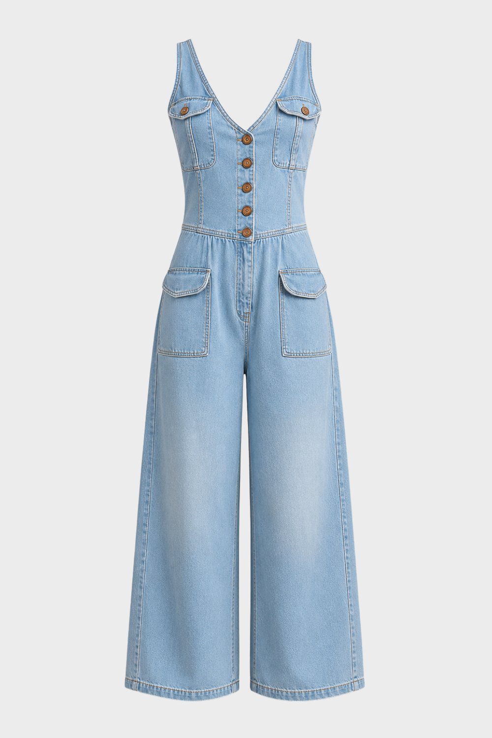 Damen Denim Overall | Weites Bein
