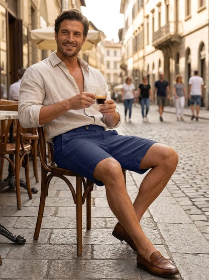 Herren Leinen-Shorts | Tunnelzug