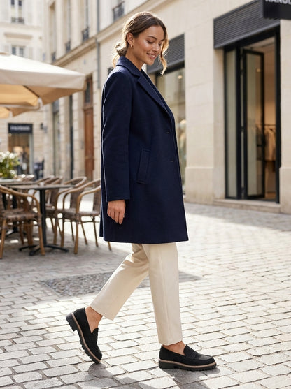 Loafer Damen Halbschuhe mit Profilsohle und Zierlasche