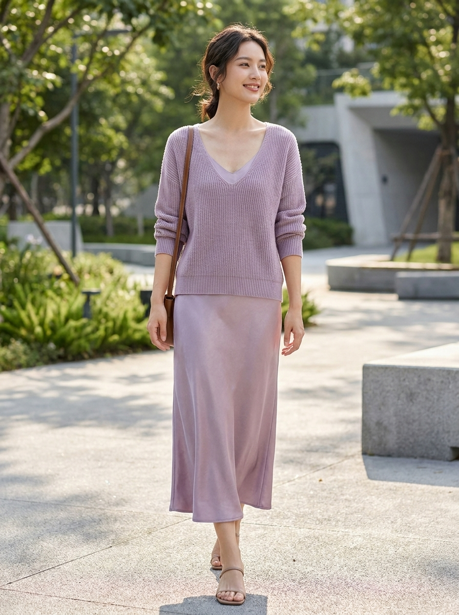 Damen Satin Midikleid | Twin-Set