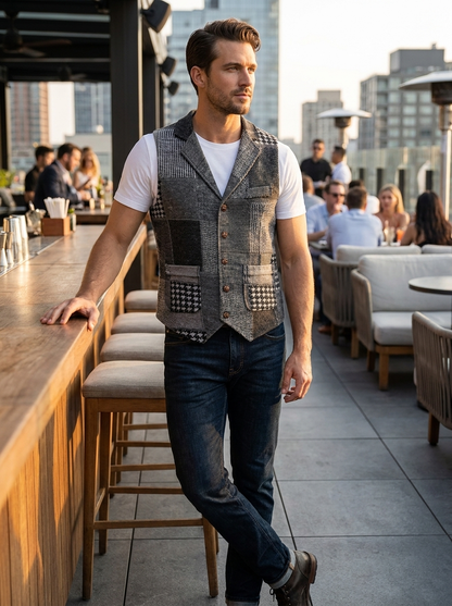 Herren Elegante Weste | Kontrastdesign