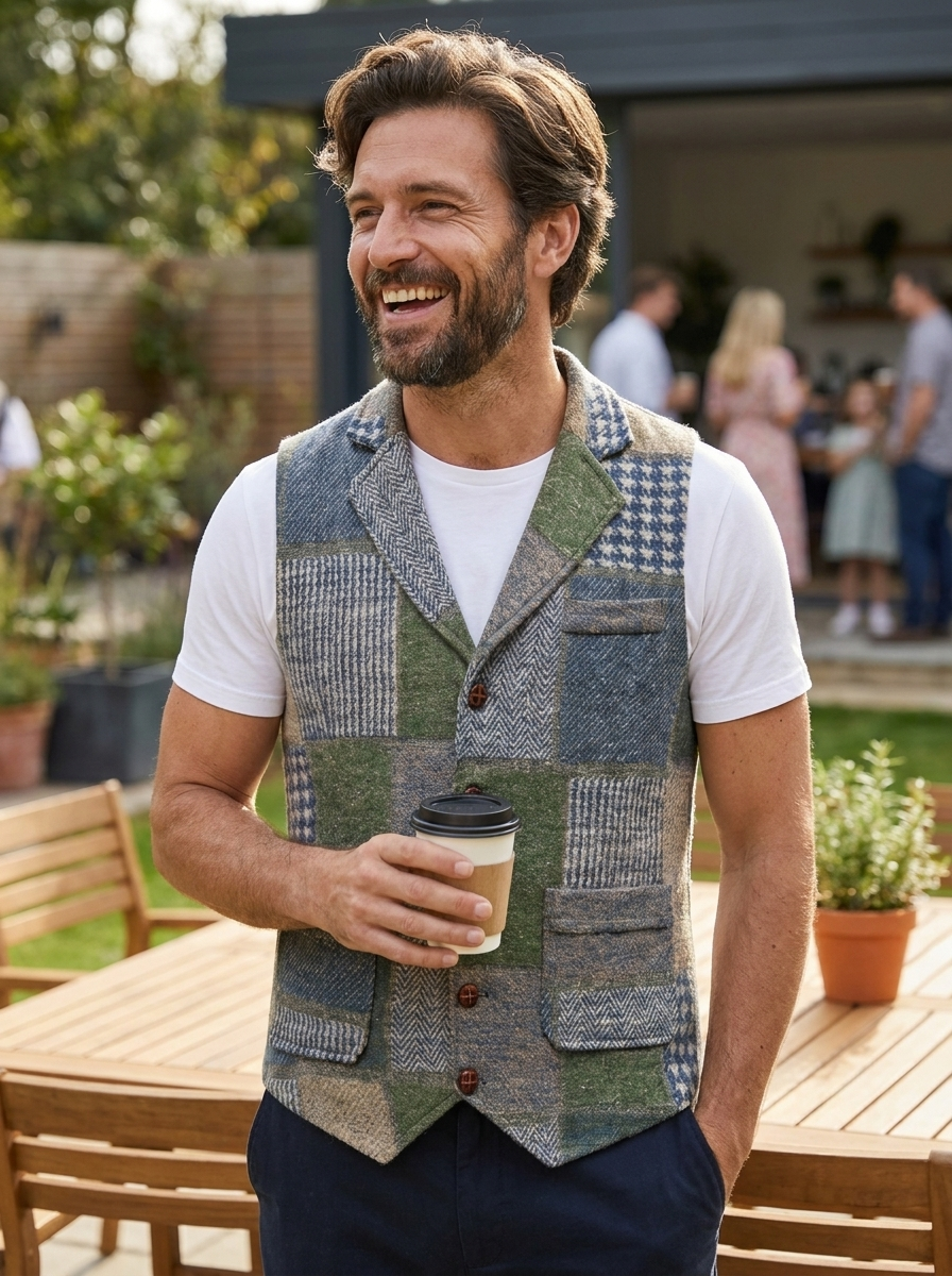 Herren Elegante Weste | Kontrastdesign