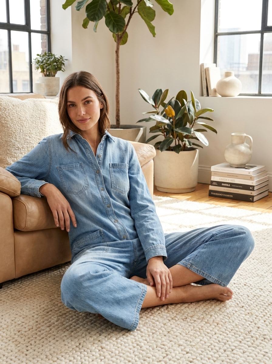 Damen Denim Overall | Utility