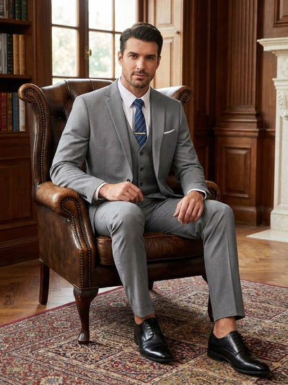 Anzug Herren Dreiteiler Slim Fit