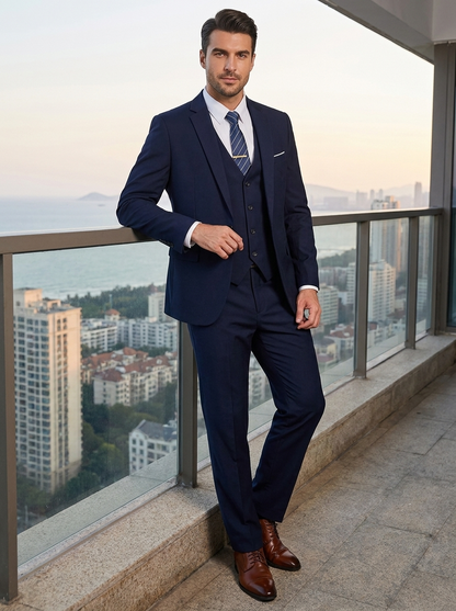 Anzug Herren Dreiteiler Slim Fit